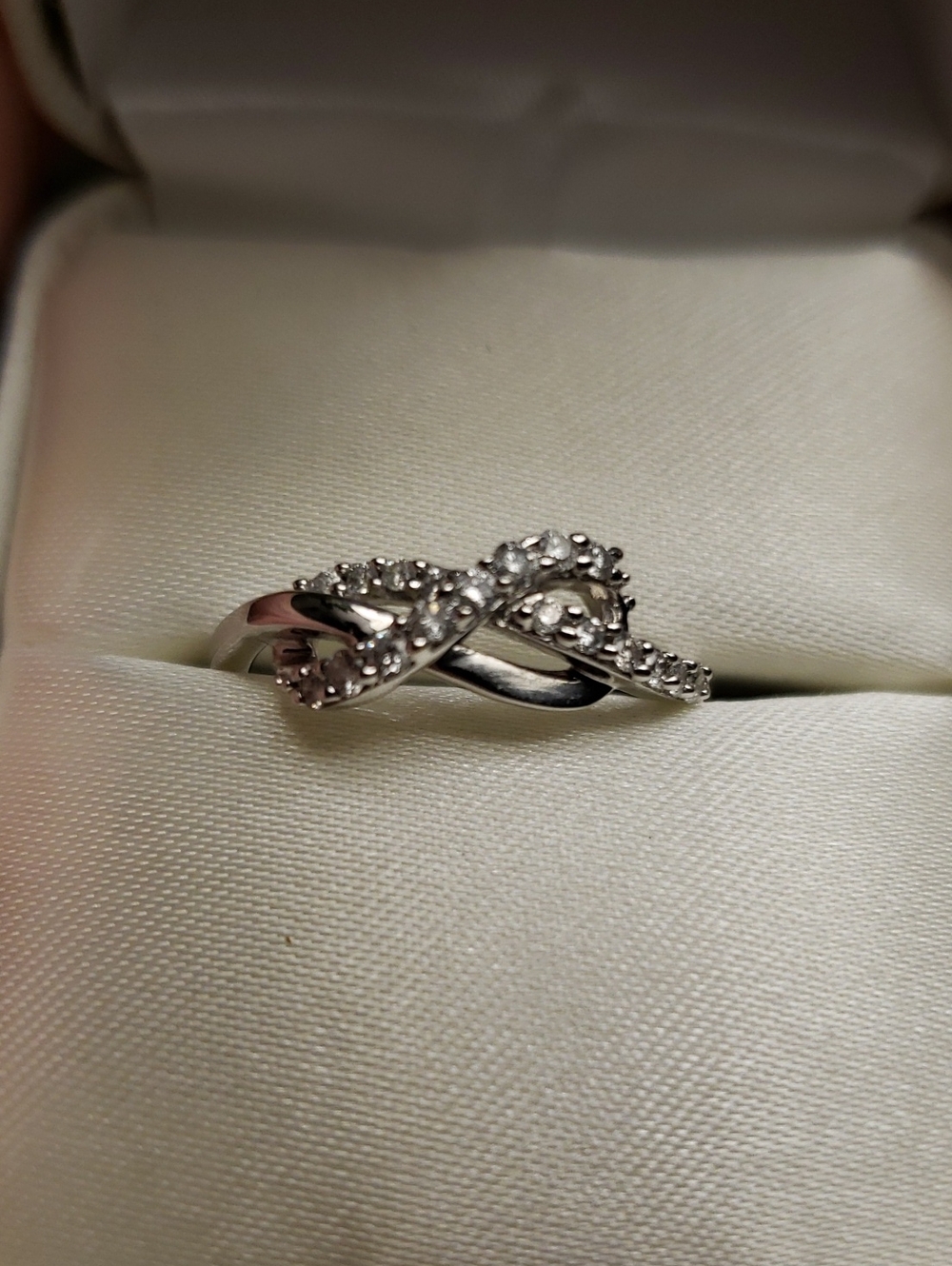 White Gold Infinity Diamond Accent Ring - White